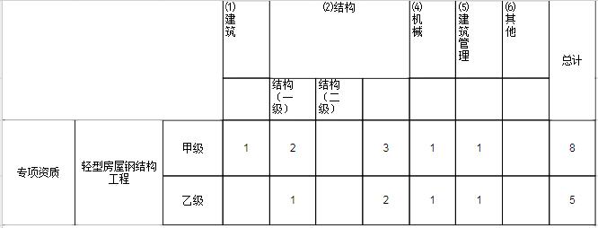 行業(yè)工程設計主要專業(yè)技術(shù)人員配備表