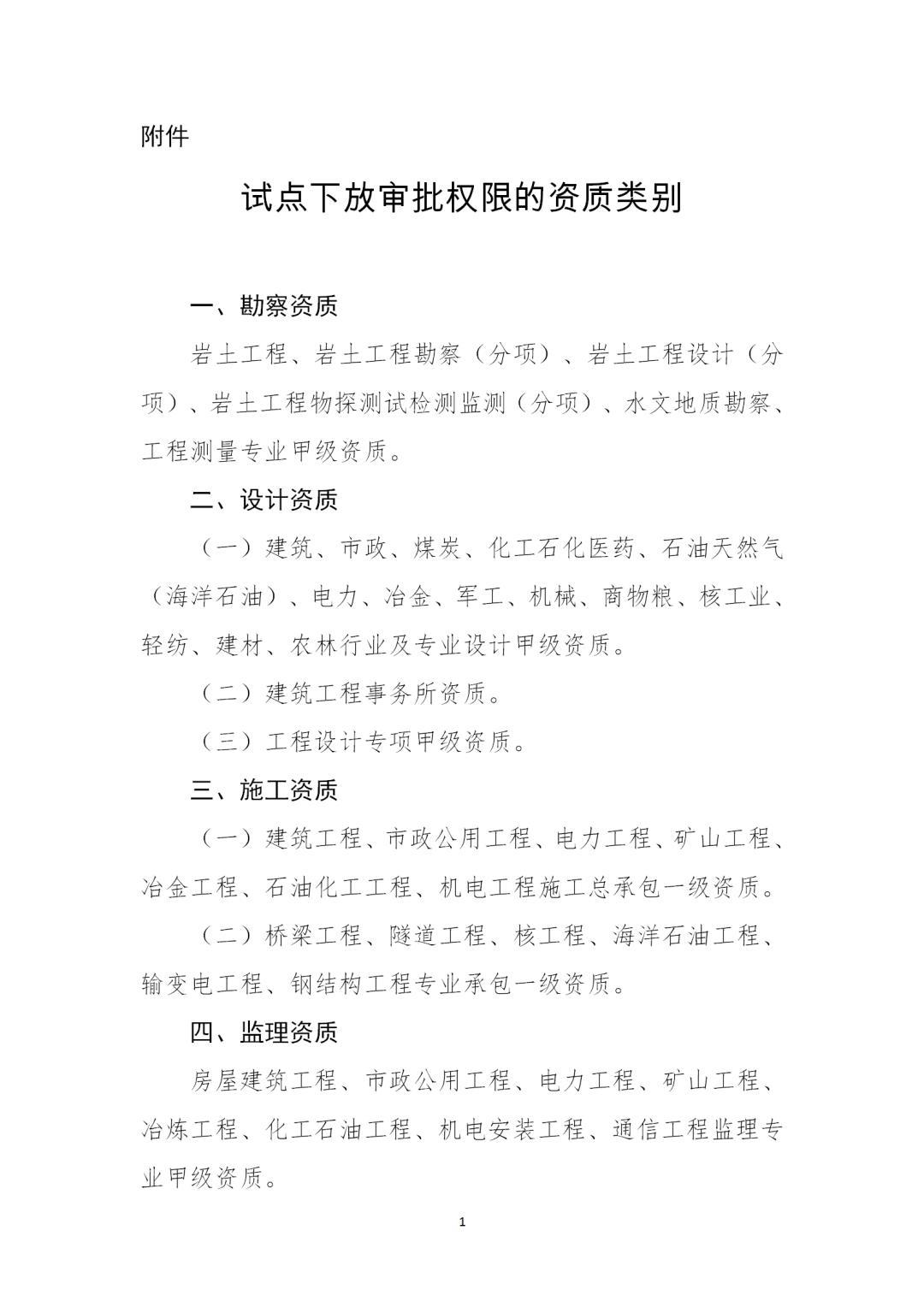 住建部審批權(quán)限下放資質(zhì)有哪些